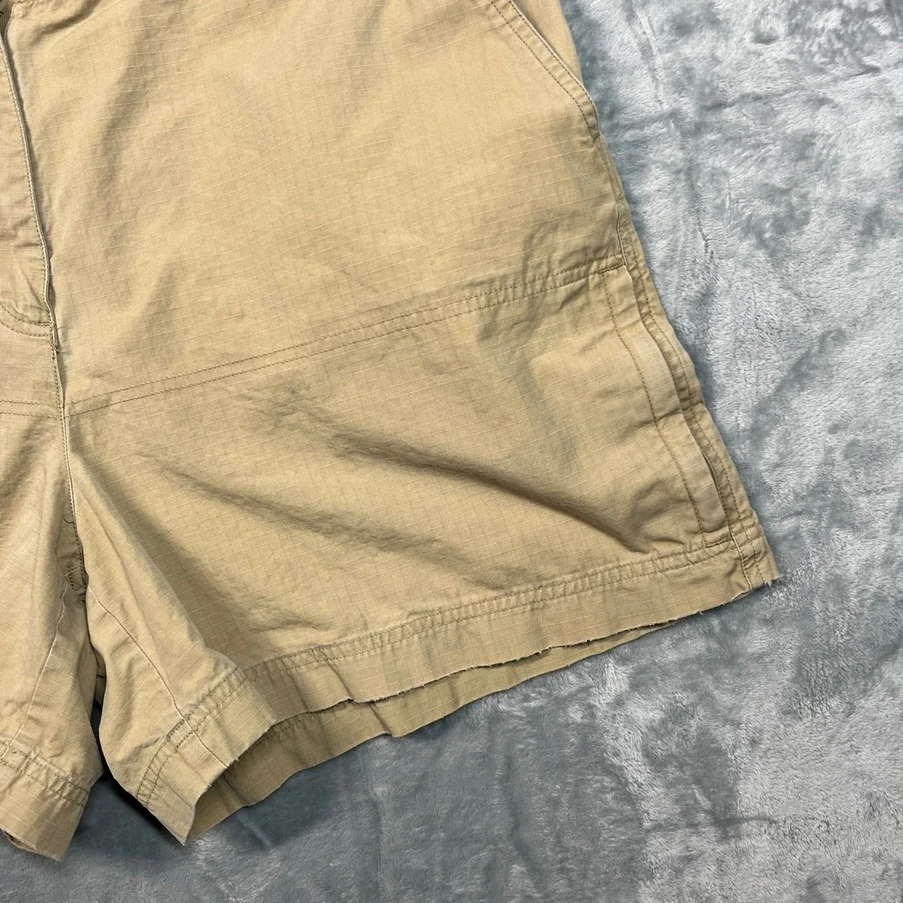 Lauren Ralph Lauren Khaki Cargo Shorts Women 16W Tan‎ Ripstop Cotton Cinch Waist